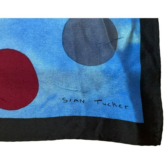 Vintage Sian Tucker Silk Scarf Abstract Art Design Matisse Style Modern 80's - Picture 7 of 7